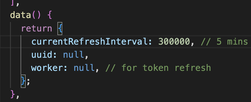 App.vue data state initialization